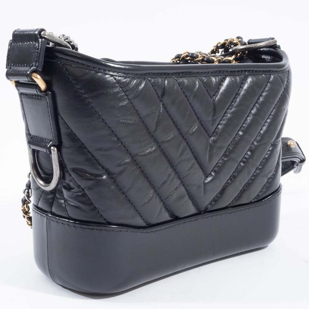 Chanel So Black Gabrielle Hobo Chevron #246487C32B - Picture 8 of 9